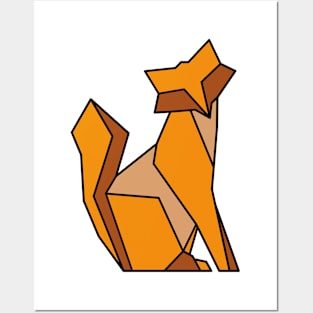 colorful fox-origami style Posters and Art